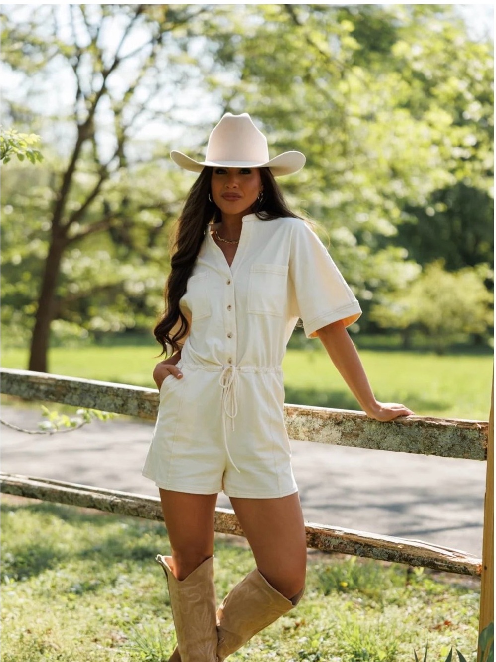Lane 201 Cream Coastal Romper